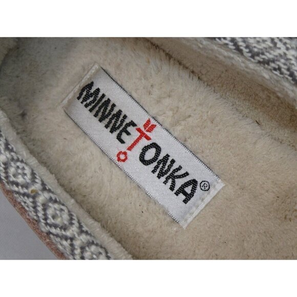 Minnetonka Brit Trapper Knit Slippers Women 6 Moccassin Southwestern Boho - Picture 4 of 7